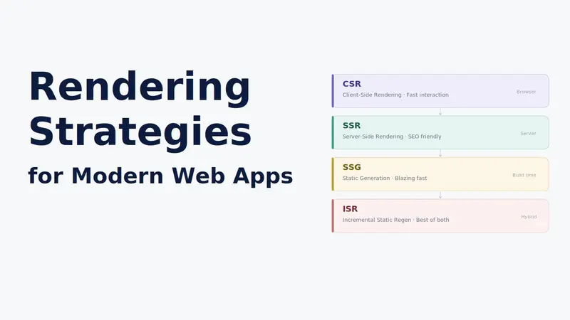 Rendering Strategies for Modern Web Apps: CSR, SSR, SSG and Beyond